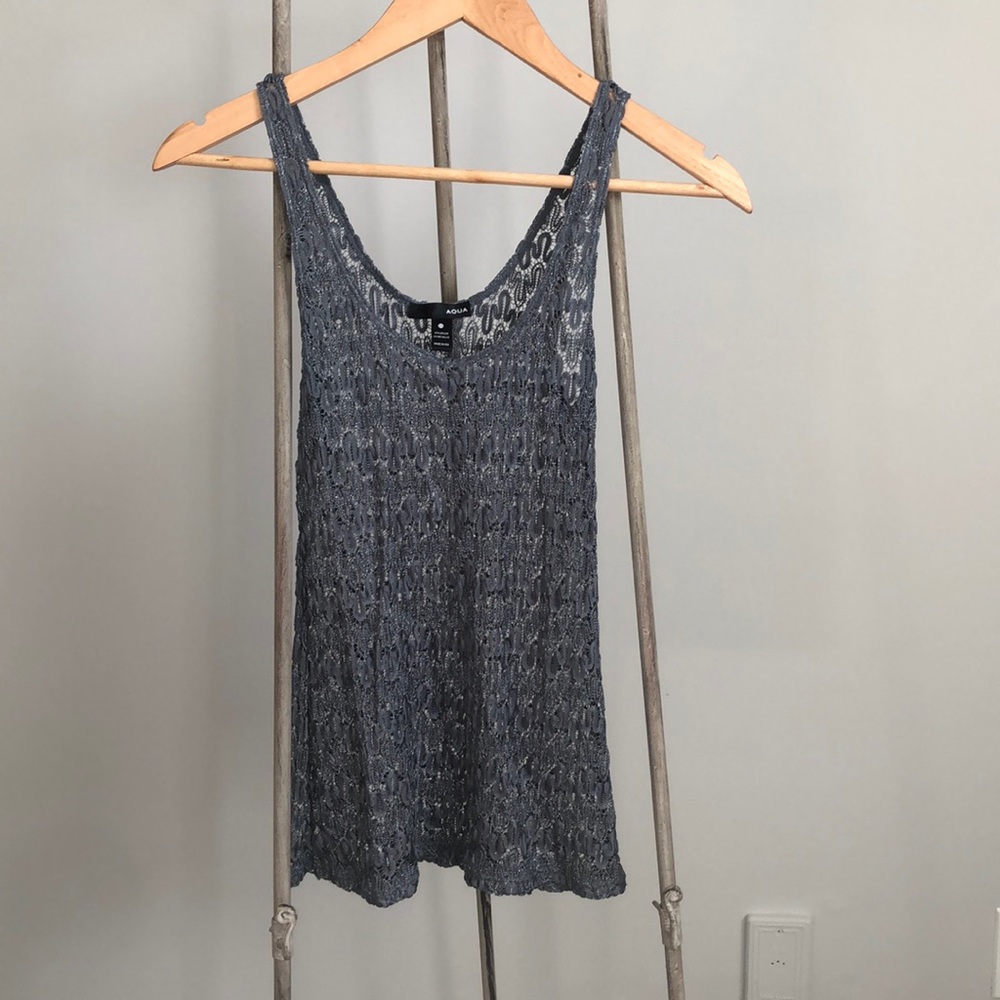 Aqua Metallic Silver Tank